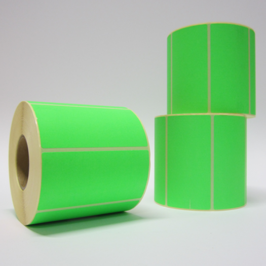 Etiketten Of Stickers Op Rol 50 X 100 Mm Fluor Groen Papier