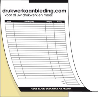 Doorschrijfbloks of -sets in 2-voud A5 bedrukt in 1 kleur