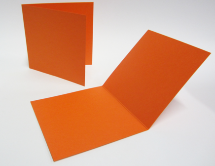 100 ex. Blanco Kaarten 4 pag. 13x13cm Oranje