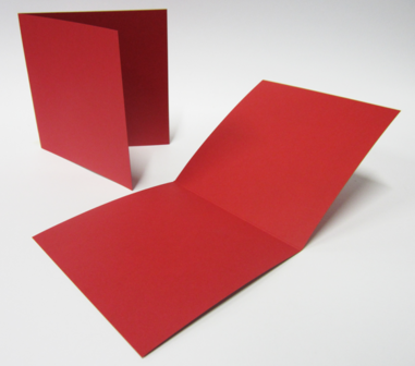 250 ex. Blanco Kaarten 4 pag. 13x13cm Rood 