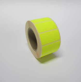 1.000 stickers op rol 20 x 40 mm Fluor Geel