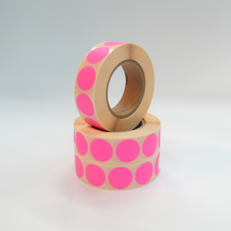 mat fluor roze 20mm stickers