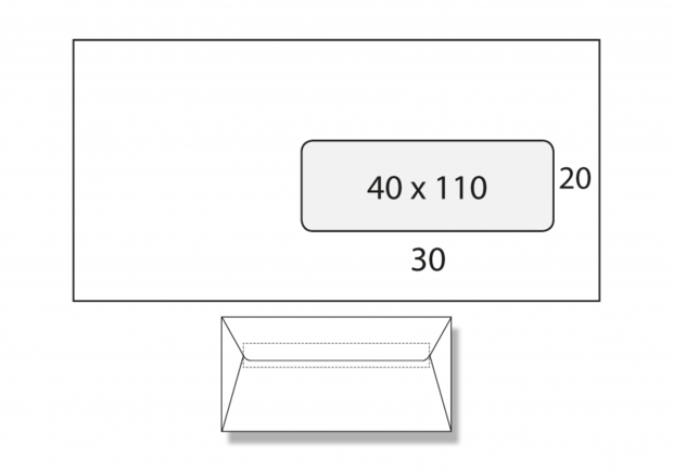 1.000 Enveloppen C5/6 Venster Rechts 80 grams Env.bank 2/0